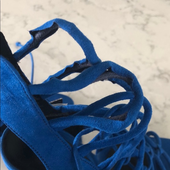 Zara royal blue laced high heels - Picture 10 of 10